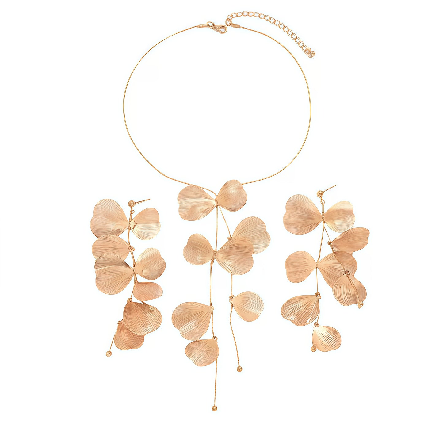 Golden Ginkgo Whisper Set (Earrings + Necklace)