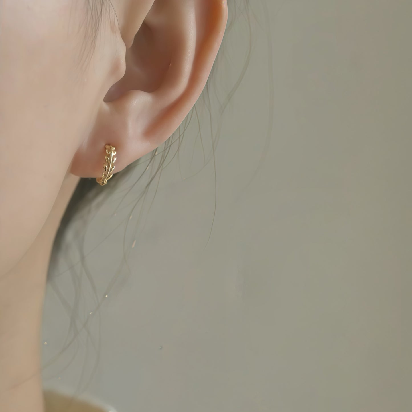 Olive Whisper Hoops