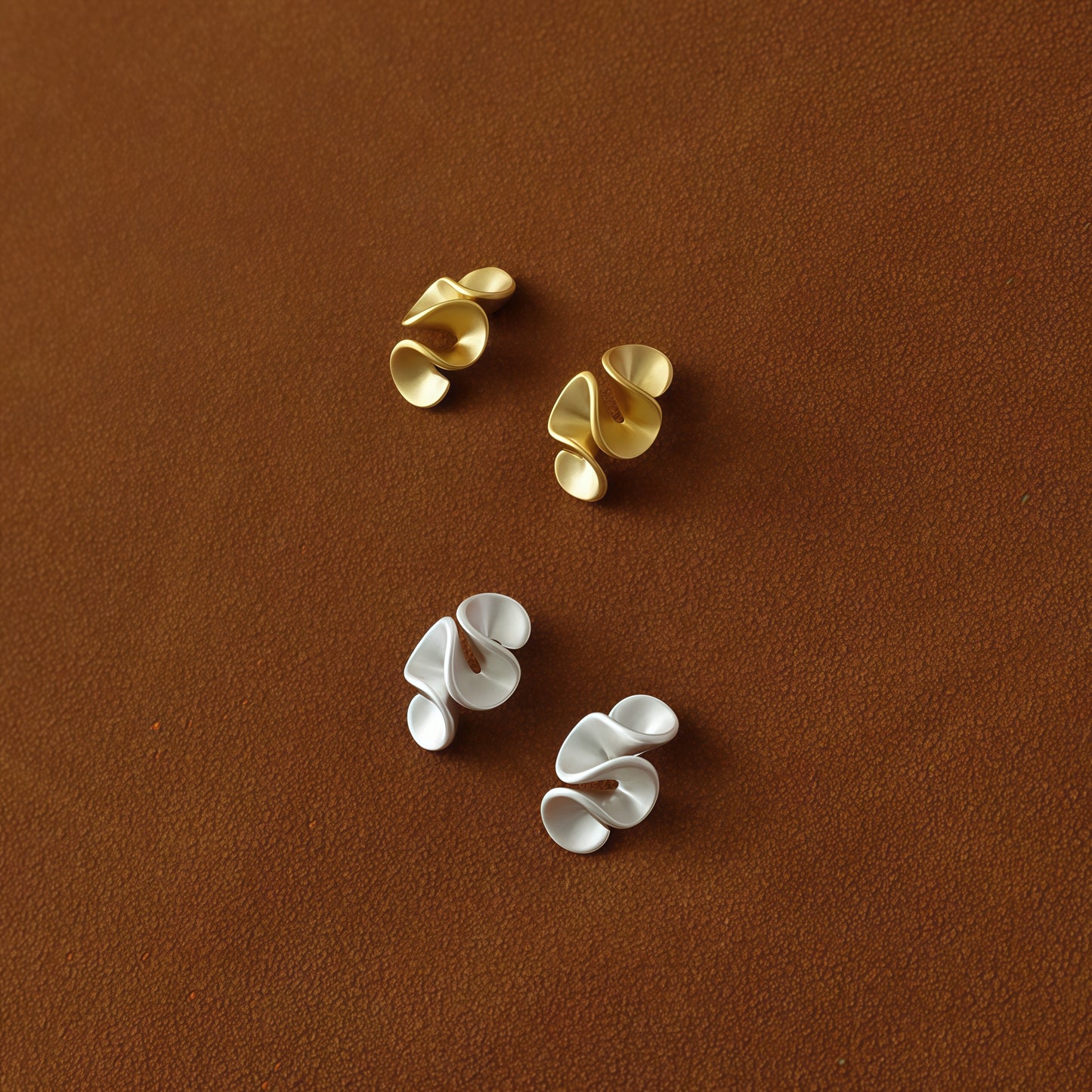 Cream Blossom Earrings – Gold & Silver