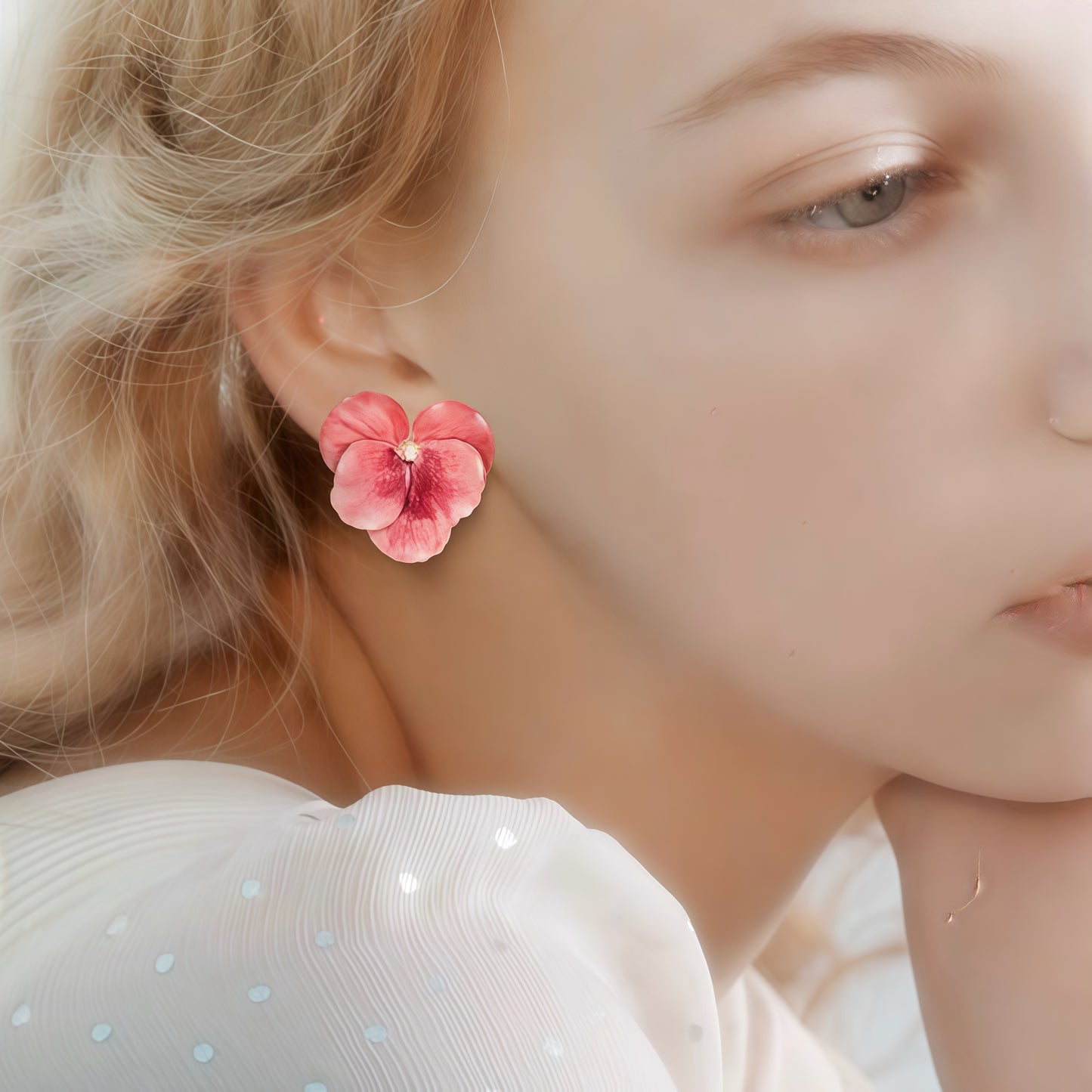 Orchid Bloom Hand-Painted Earrings