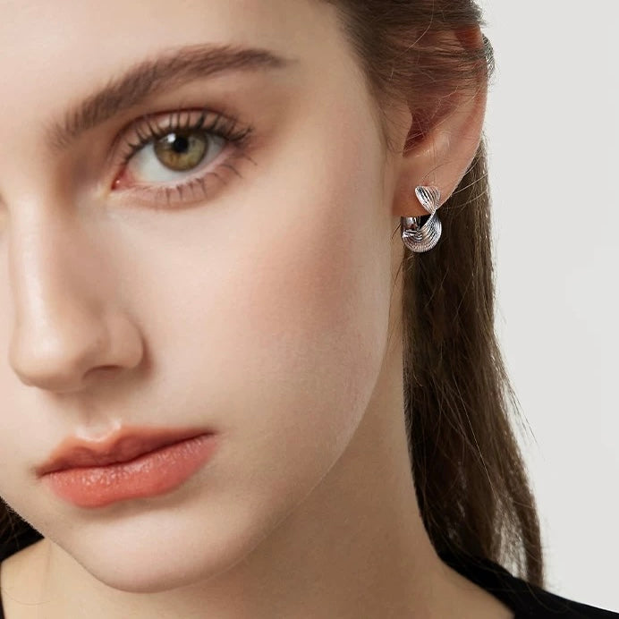Eclipse Wave Hoop Earrings