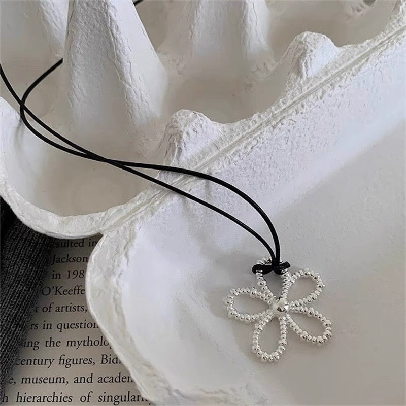 Dewdrop Blossom Silver Pendant Necklace