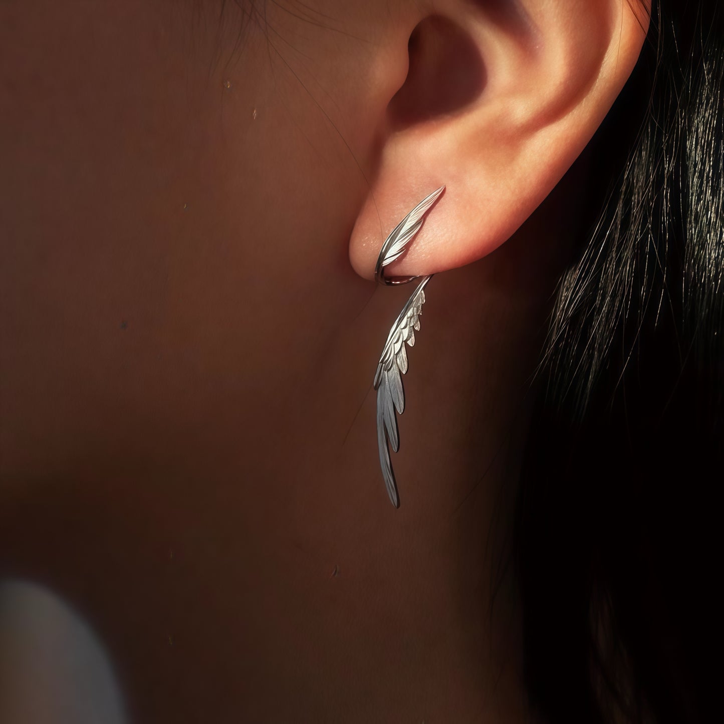Celestial Wing Earrings – Sterling Silver Angel Wing Ear Climbers