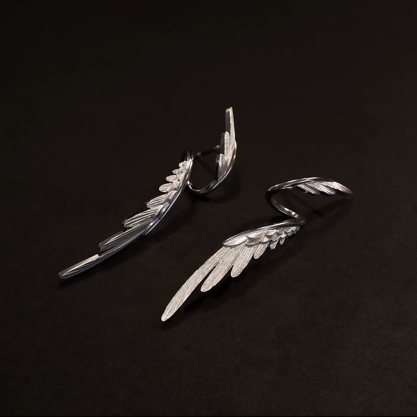 Celestial Wing Earrings – Sterling Silver Angel Wing Ear Climbers