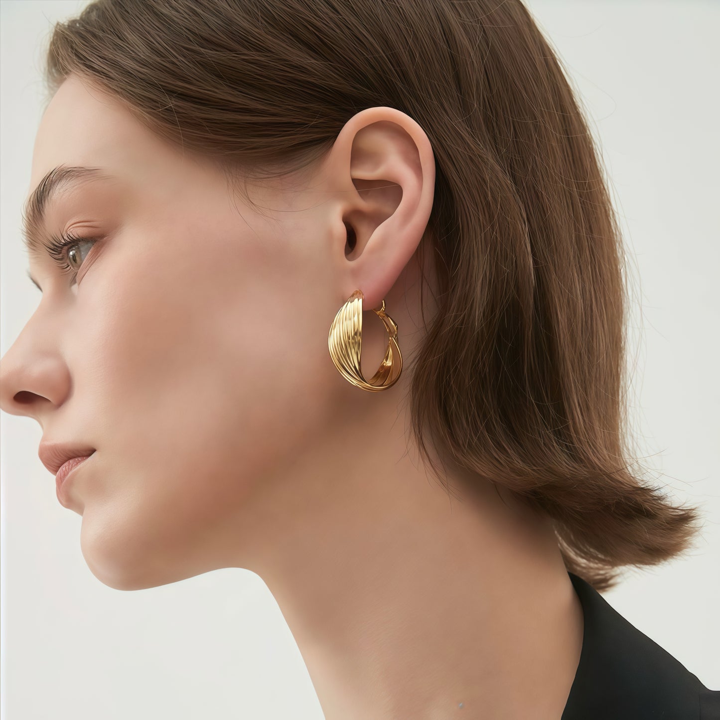 Sculpted Harmony Hoop Earrings