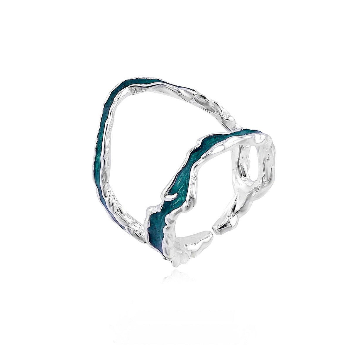 Flowing River Silver Ring – Handcrafted Organic Design