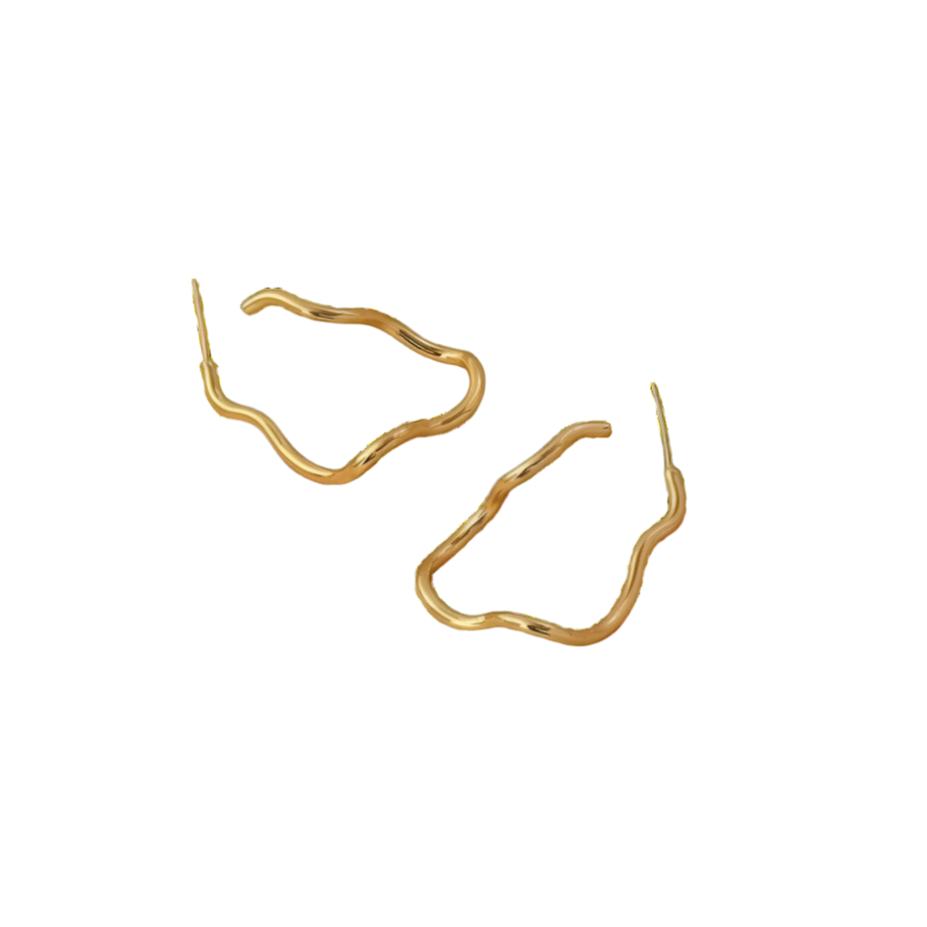 Skulpturelle guld hoop øreringe – Moderne elegance møder minimalistisk design
