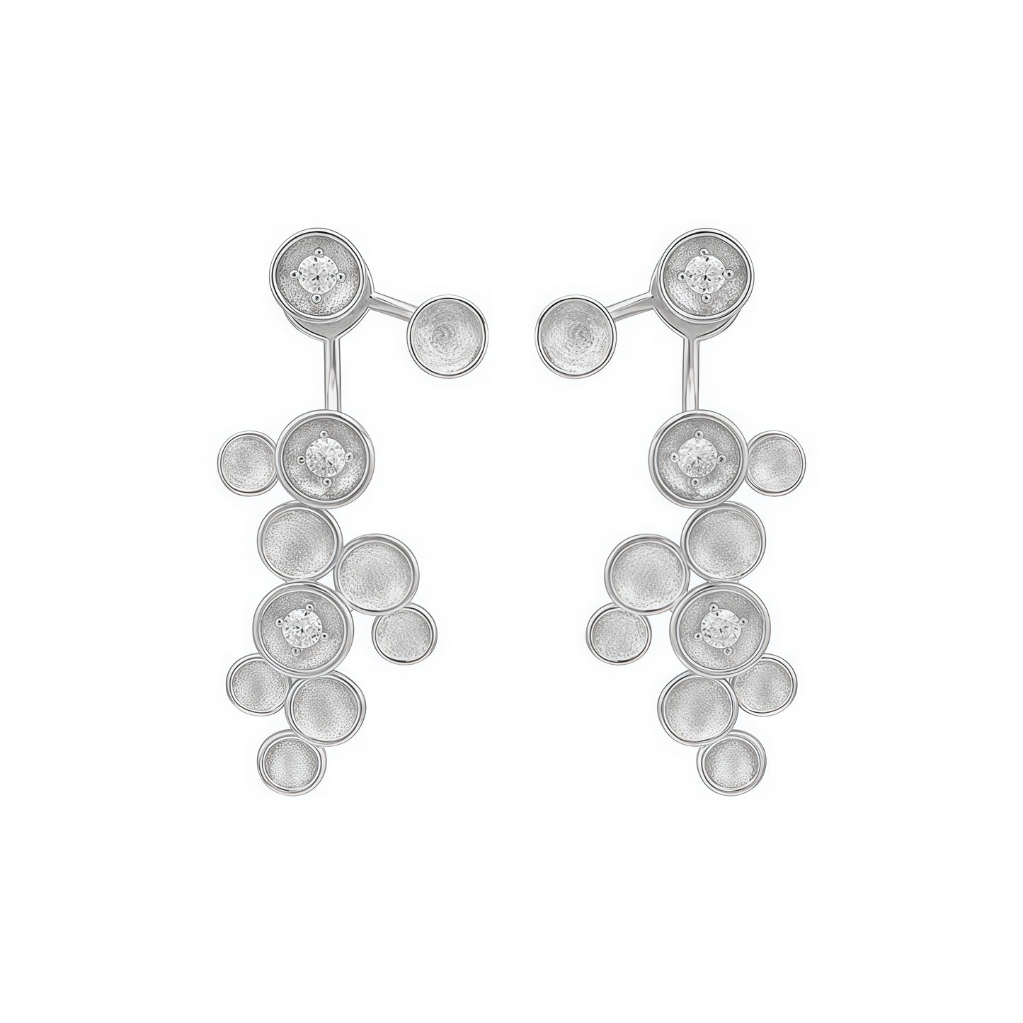 Gyllene Cluster Drop-örhängen – Skulptural elegans med en glittrande twist