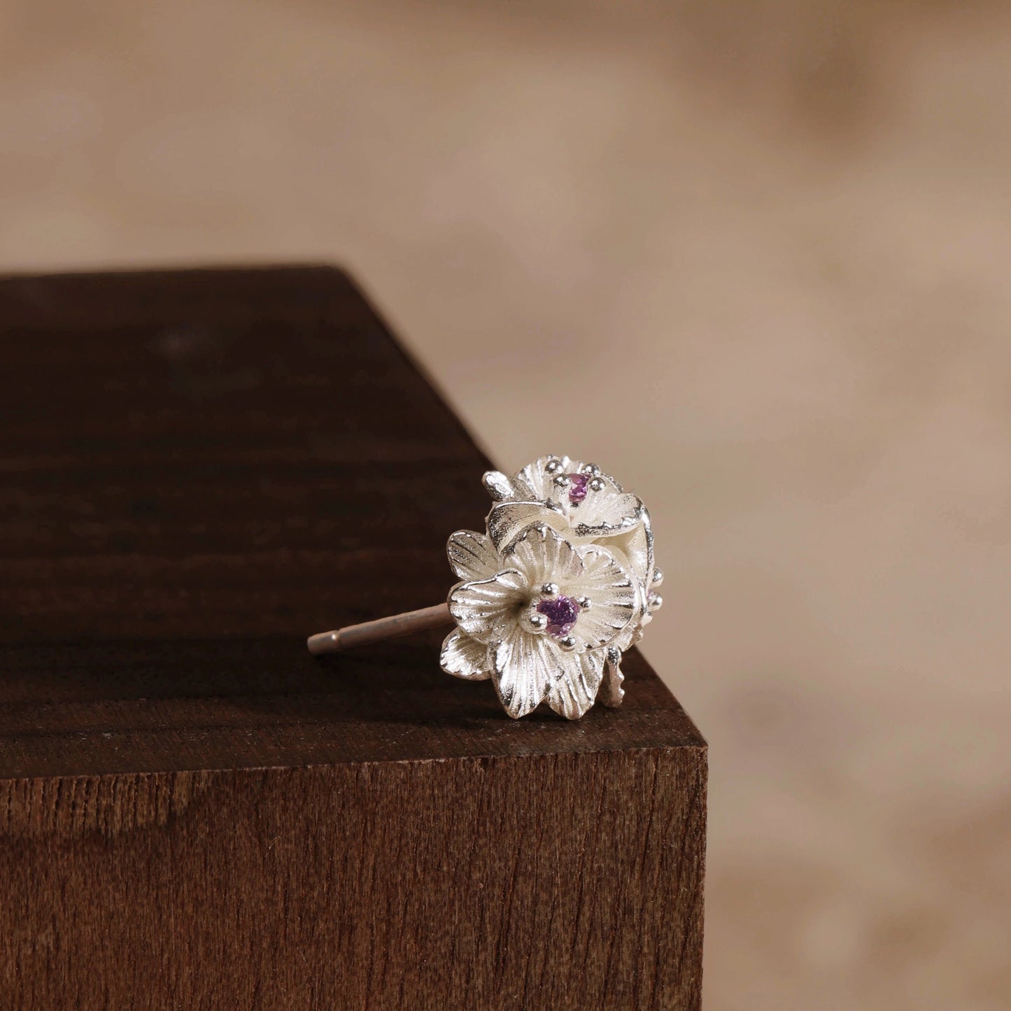 Blossom Harmony Earrings – Sterling Silver with Amethyst Accents