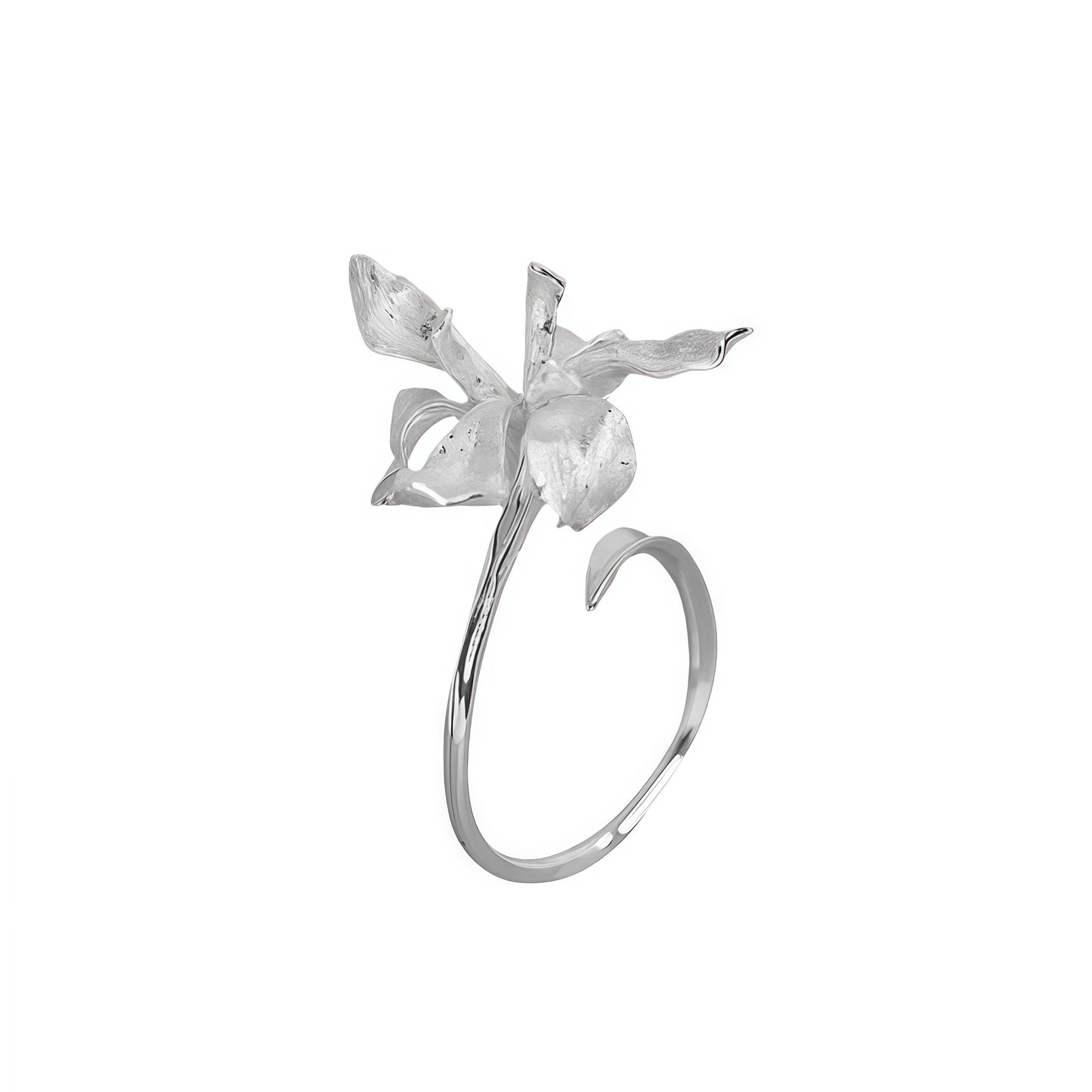 Iris Bloom Ring – Sculpted Elegance in Silver & Gold