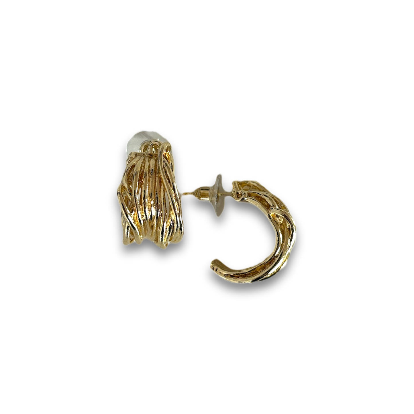 Golden Stumps Earrings – Organic Texture Meets Sculptural Elegance