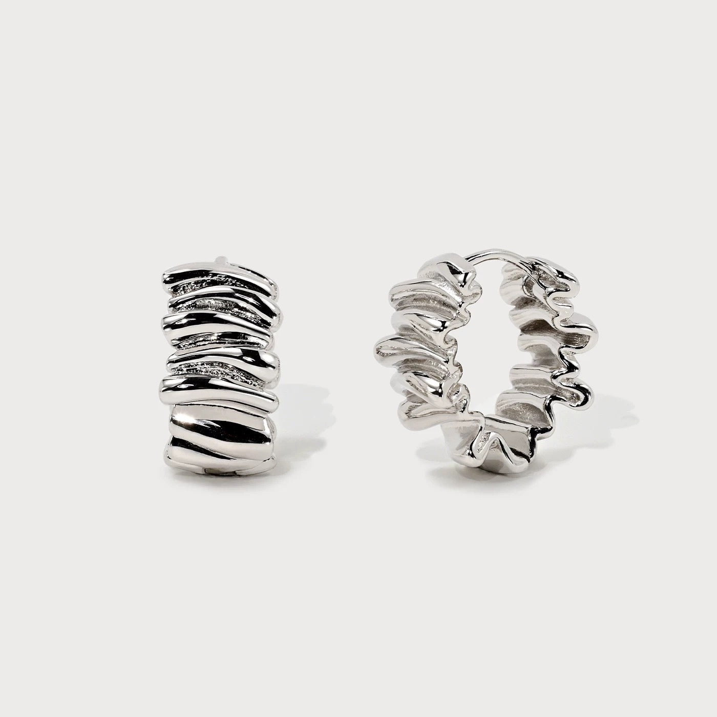Ripple Gleam Earrings – Sterling Silver