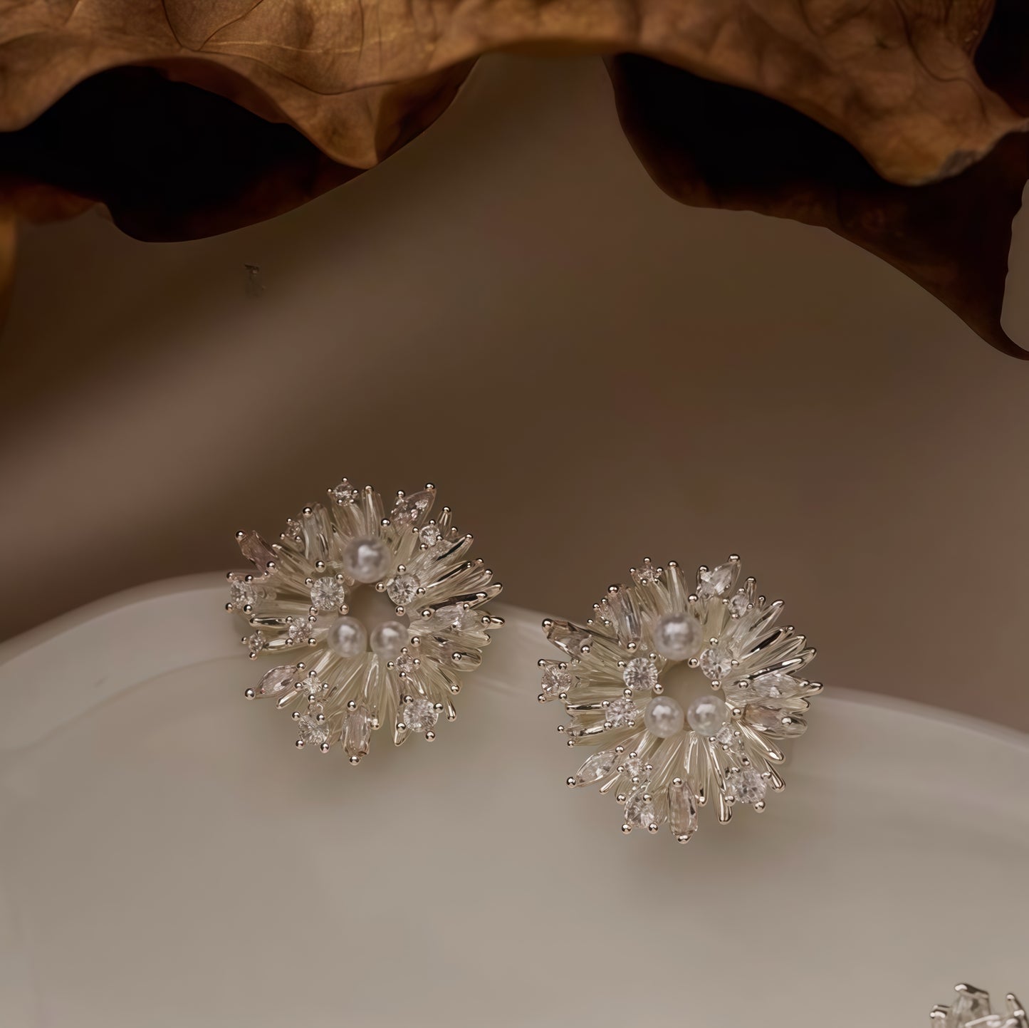 Snowflake Pearl Earrings