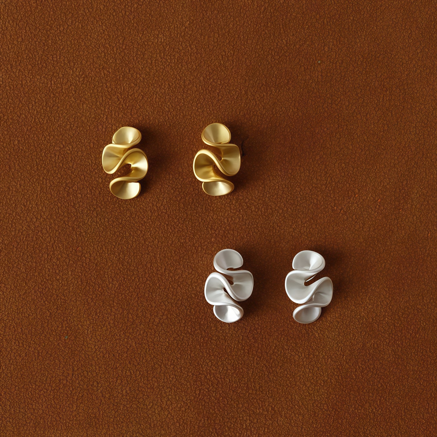 Cream Blossom Earrings – Gold & Silver