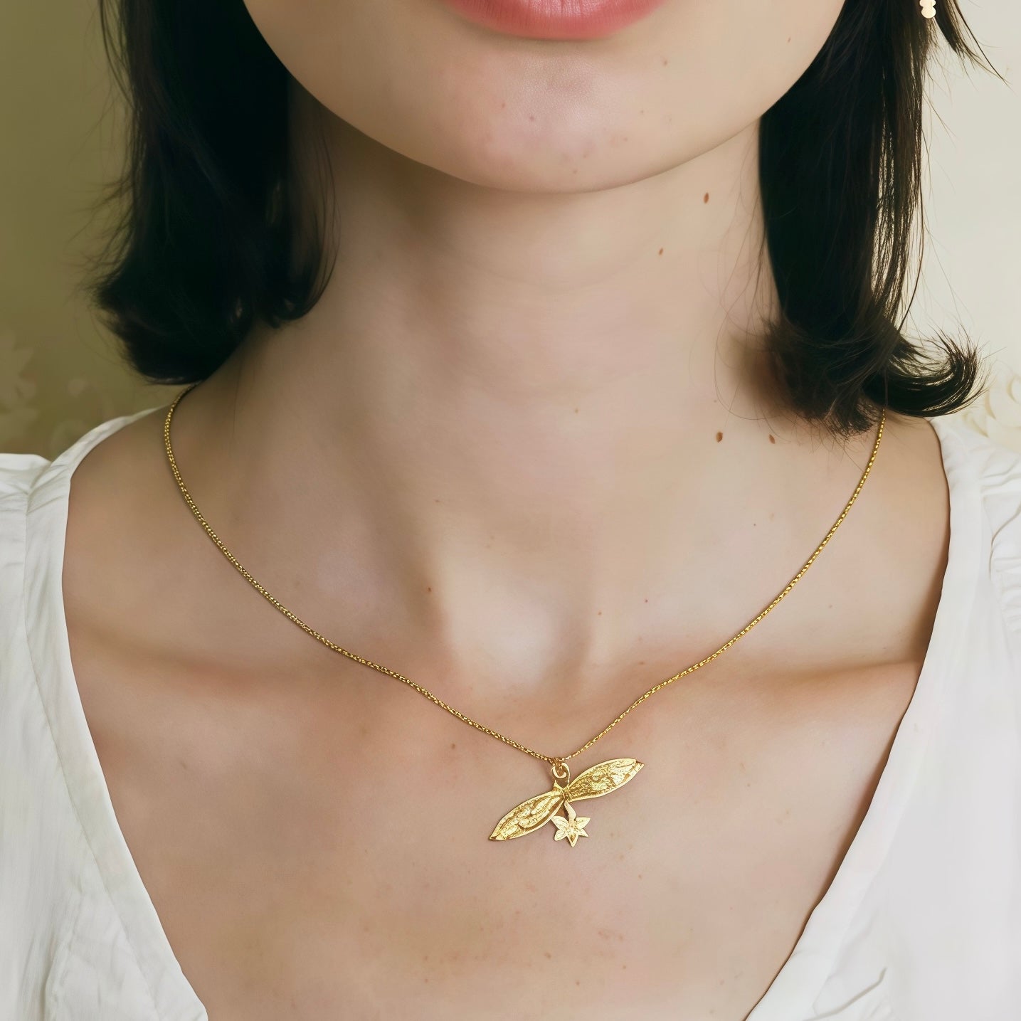 Celestial Moth Necklace – Gold-Plated Symbol of Transformation and Light