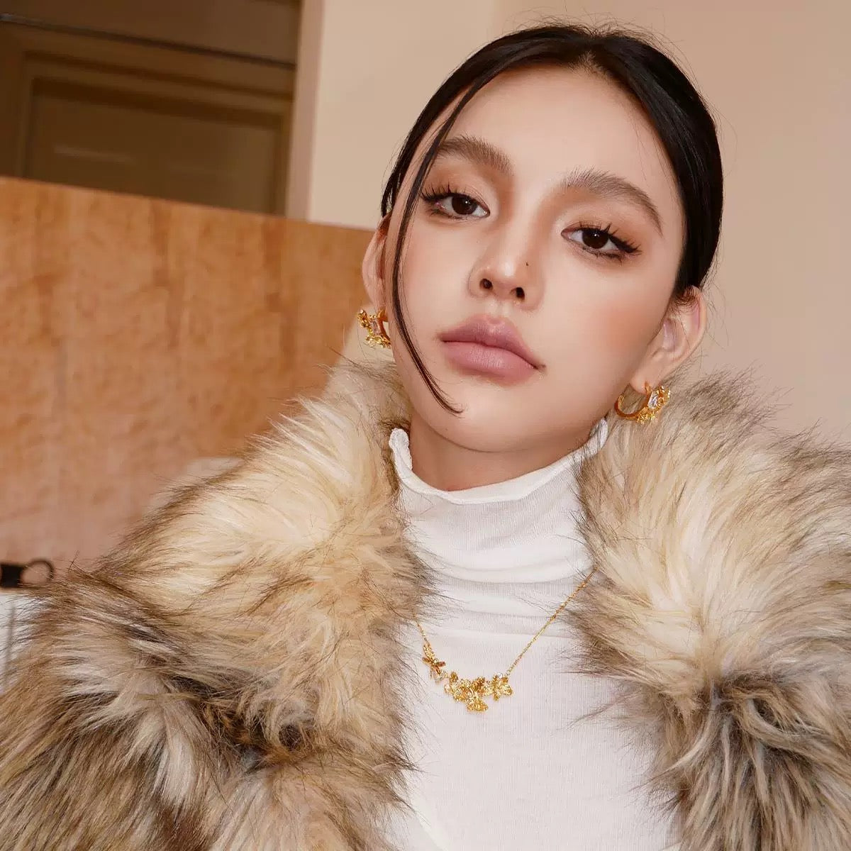 Golden Flutter Hoop Earrings