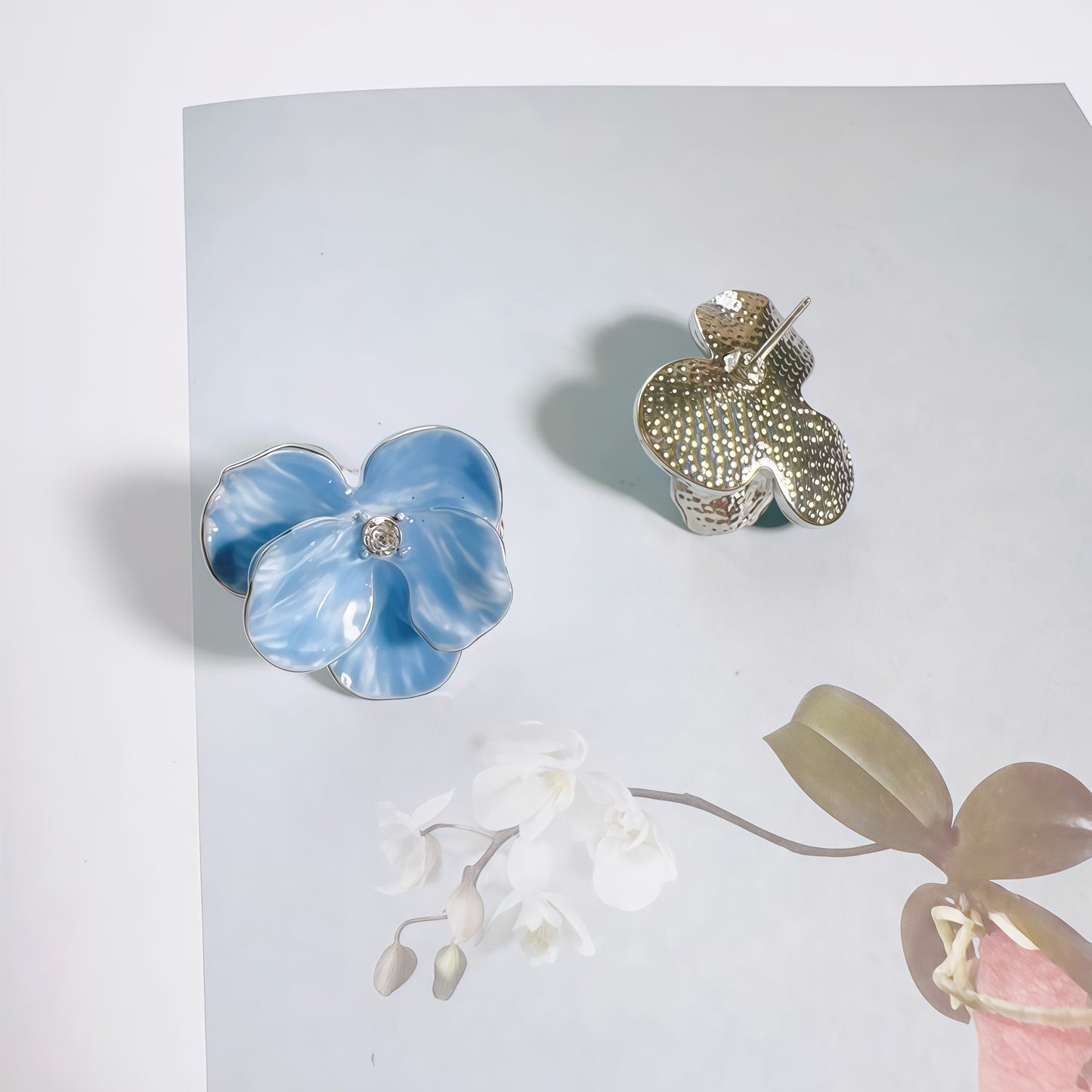 Orchid Bloom Hand-Painted Earrings