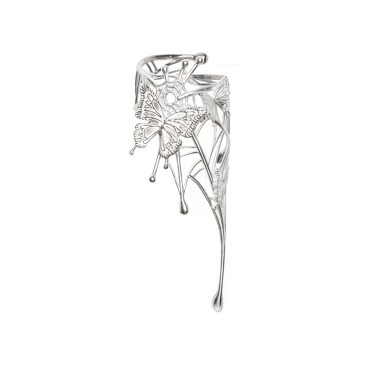 Butterfly Web Silver Statement Ring
