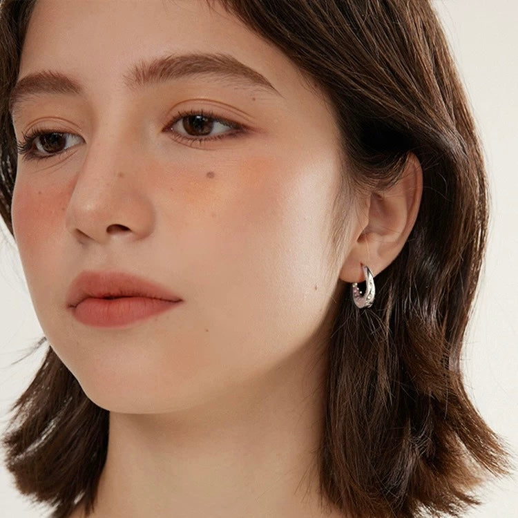 Molten Texture Hoop Earrings