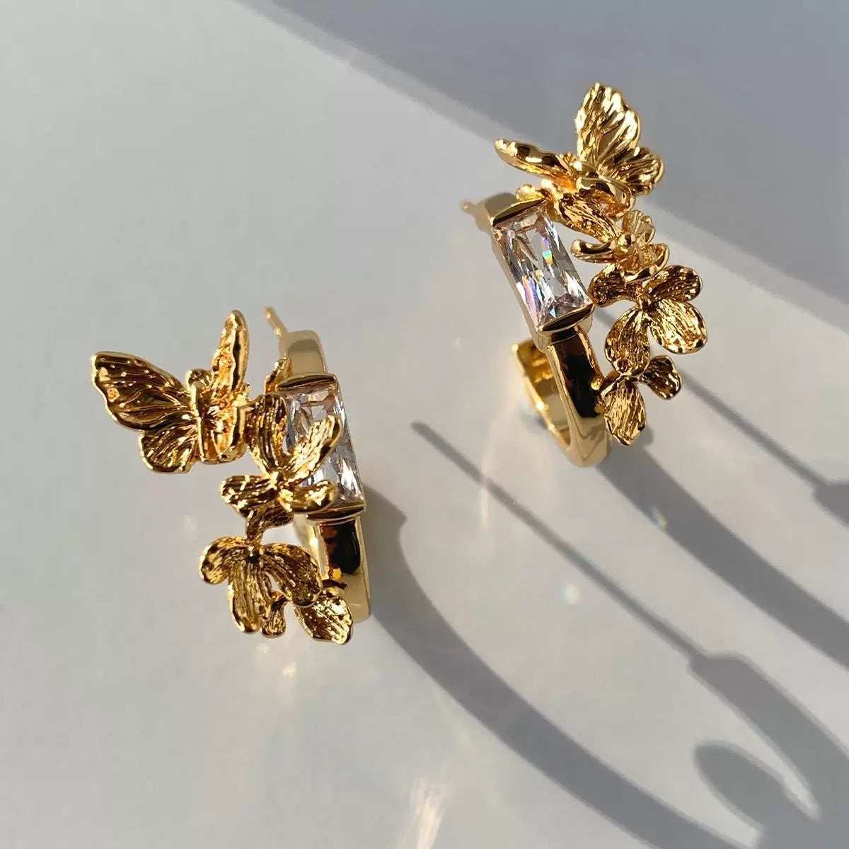 Golden Flutter Hoop Earrings
