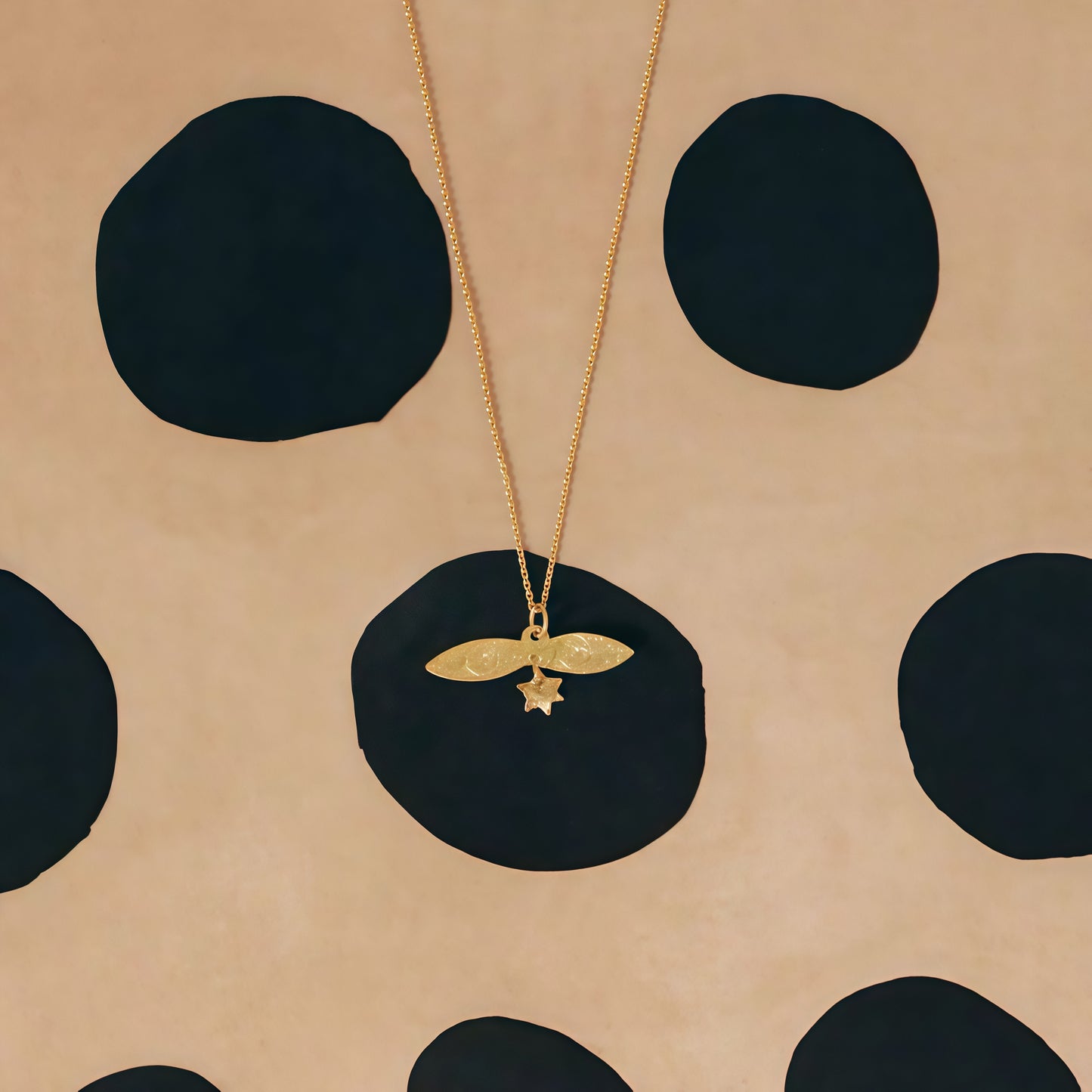 Celestial Moth Necklace – Gold-Plated Symbol of Transformation and Light