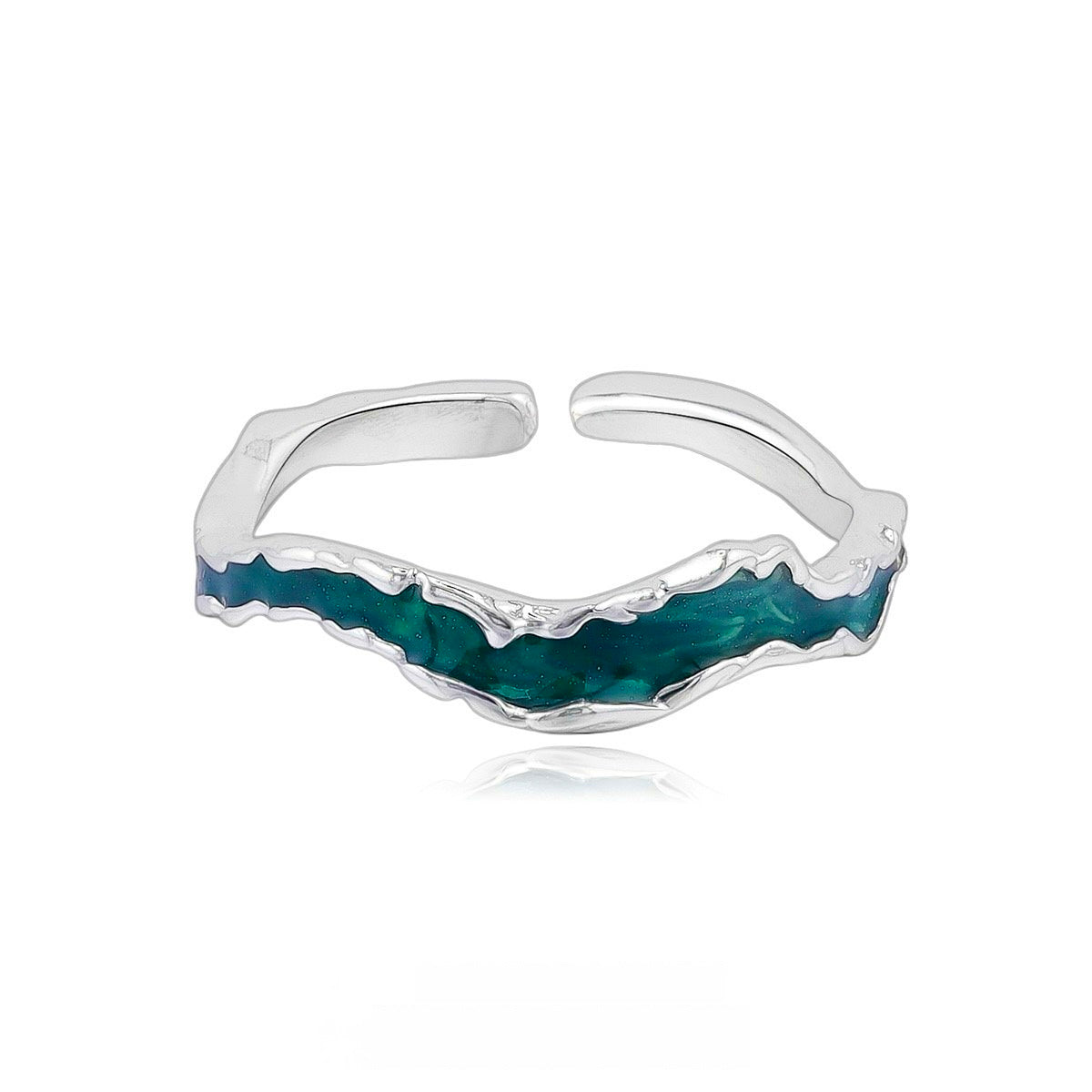 Flowing River Silver Ring – Handcrafted Organic Design