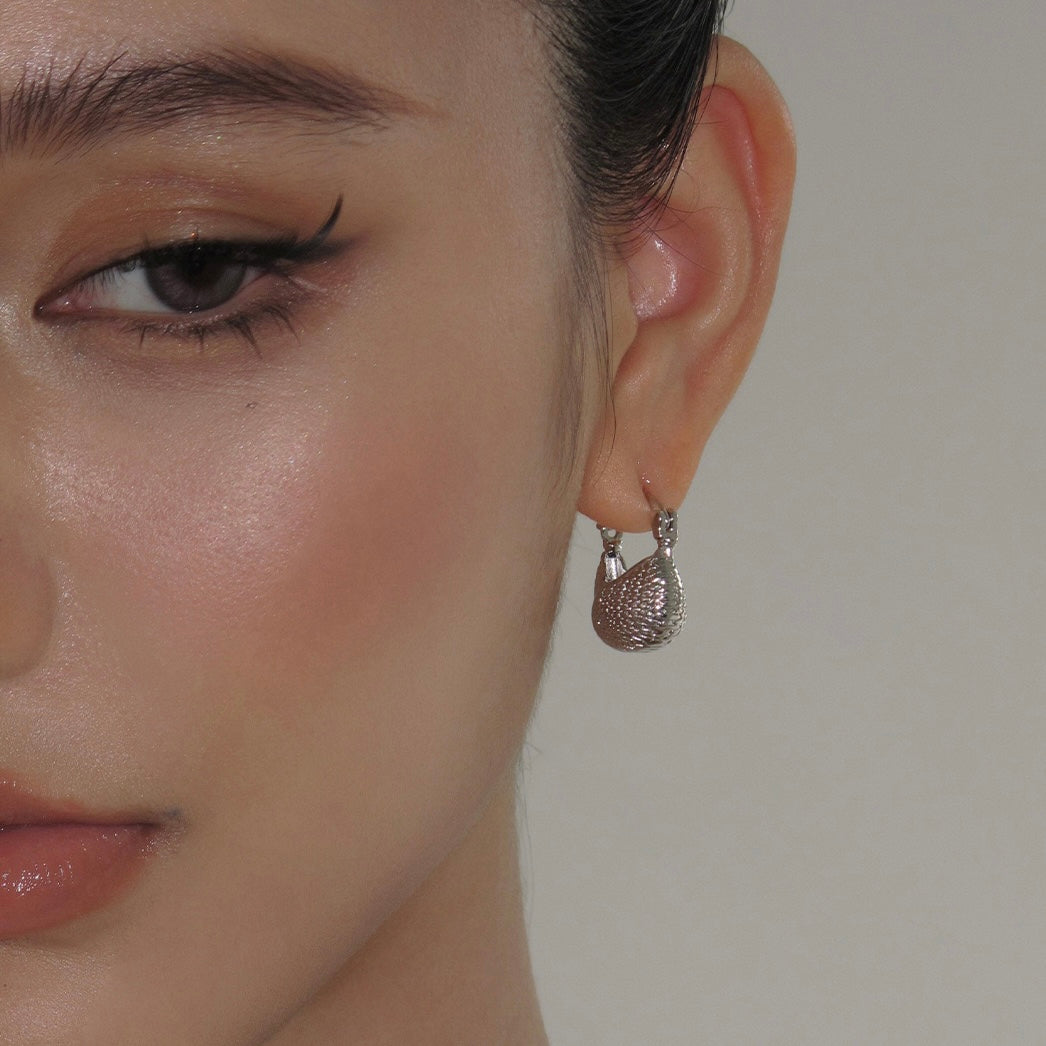 Frontbenchers Earrings – Silver Mini Bag Hoops