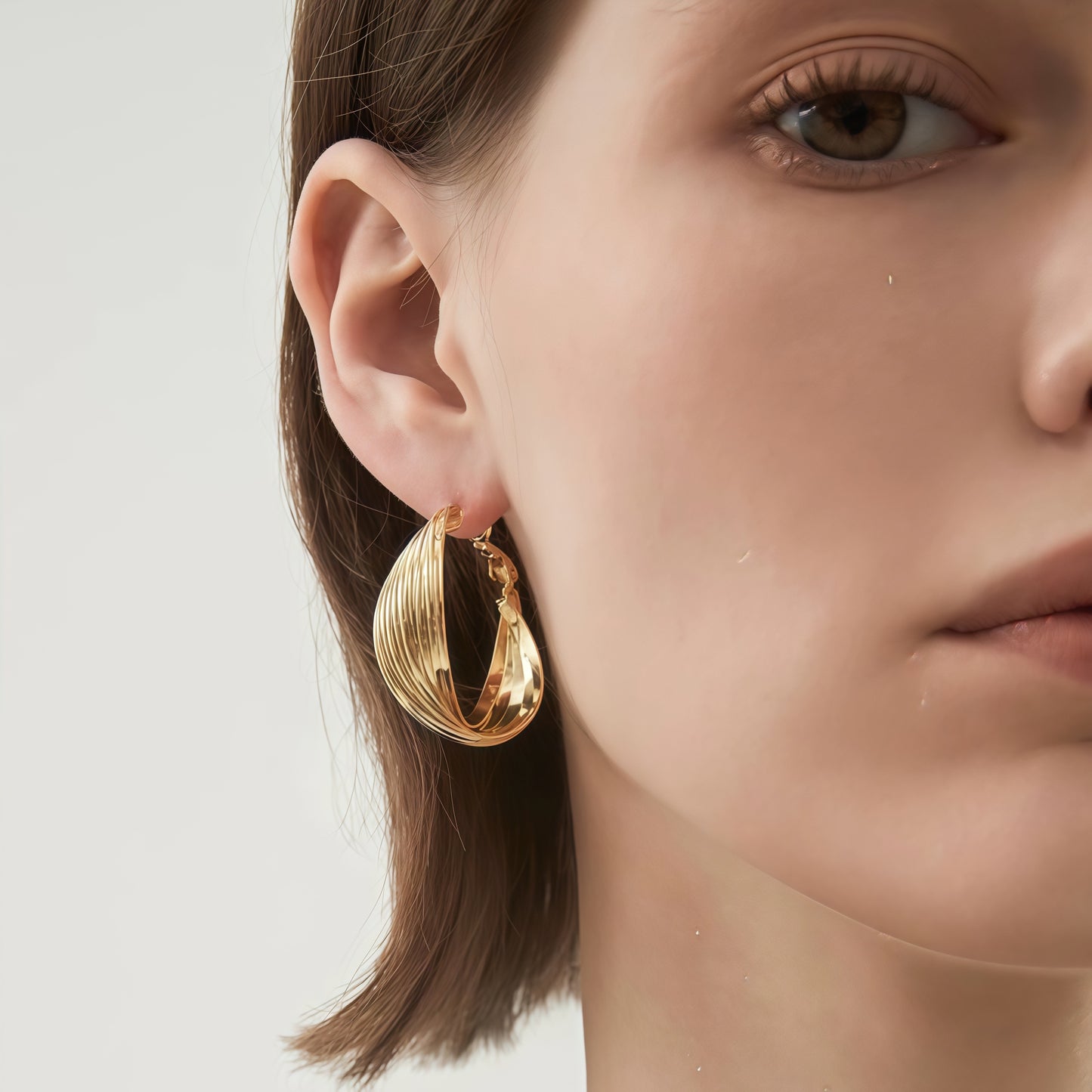 Sculpted Harmony Hoop Earrings