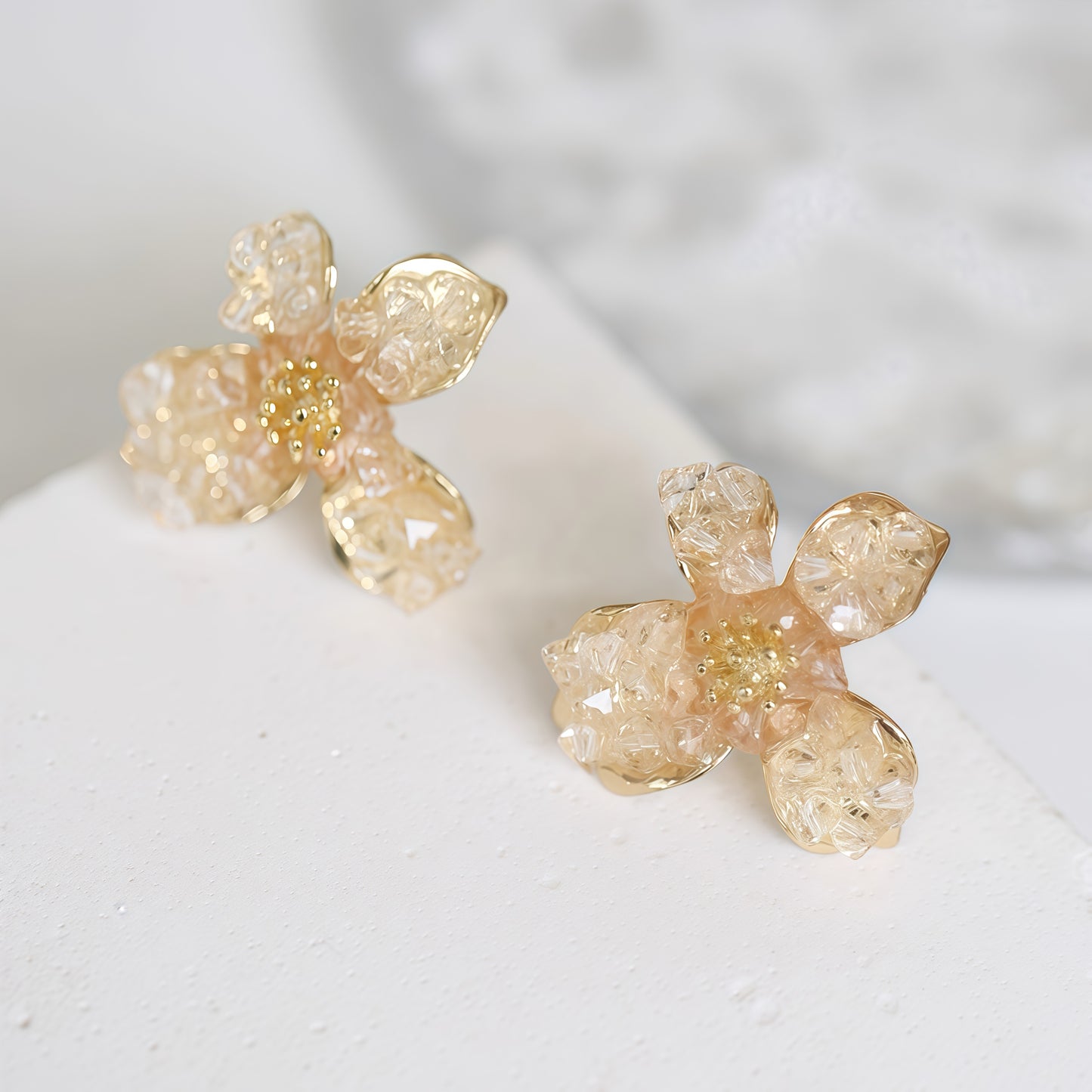 Blossom Crystal Flower Earrings