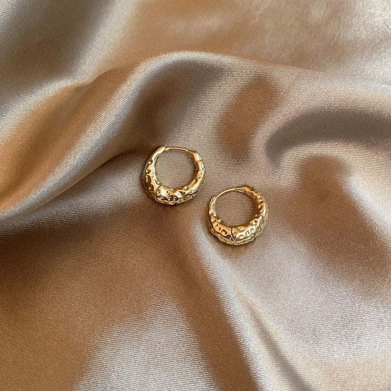 Molten Texture Hoop Earrings