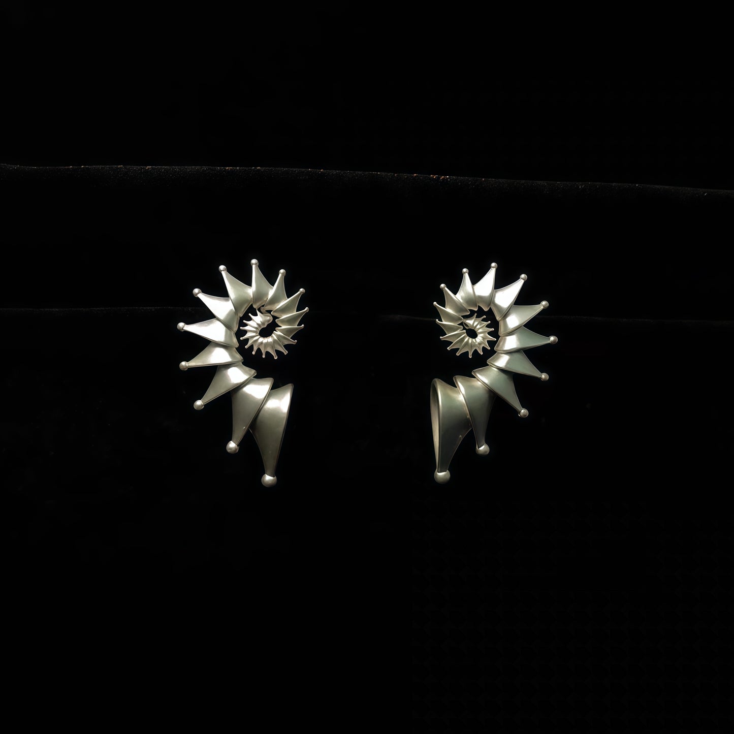 Ocean Spiral Crown Earrings – Modern Sculptural Statement Jewelry