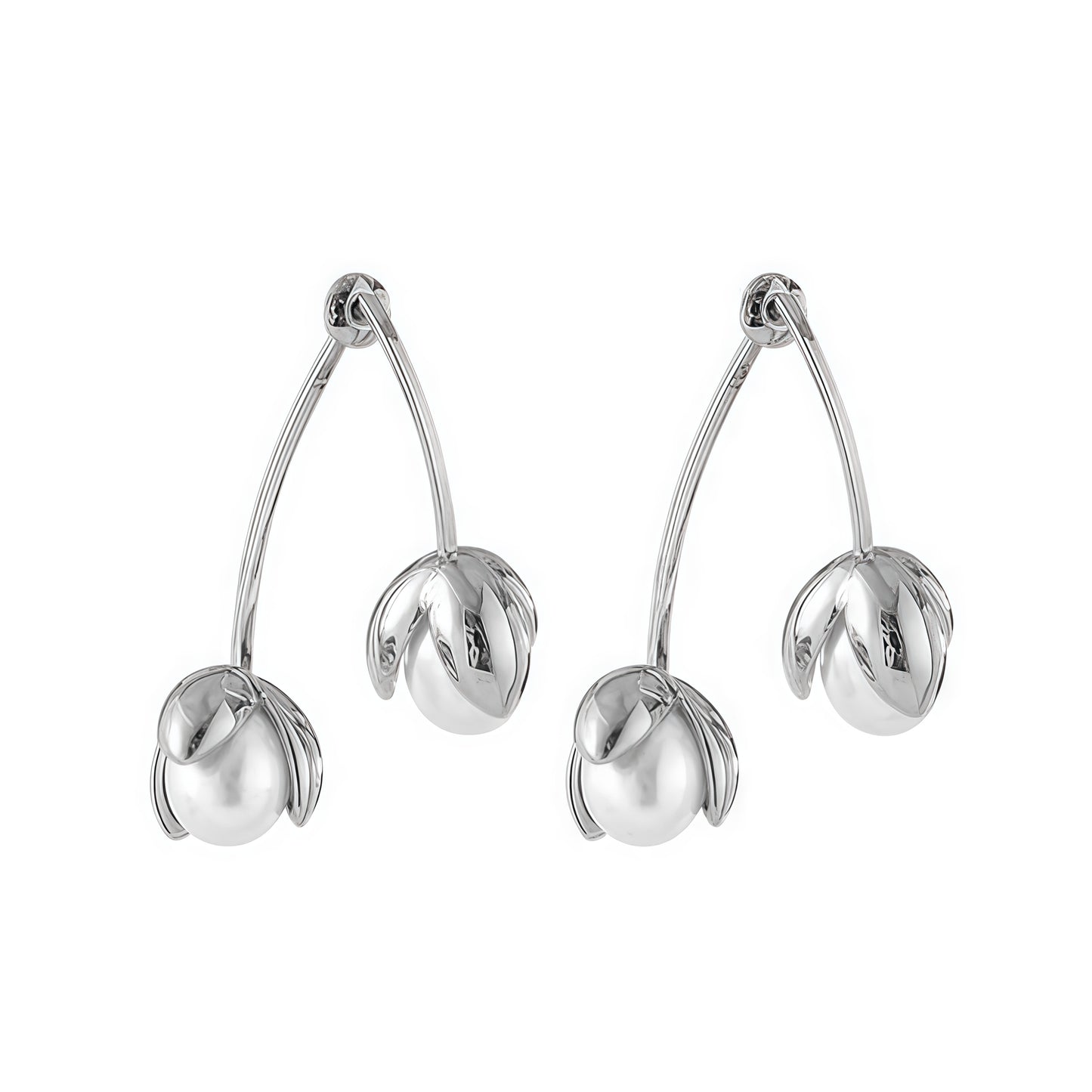 Petal Pearl Earrings - Gold & Silver