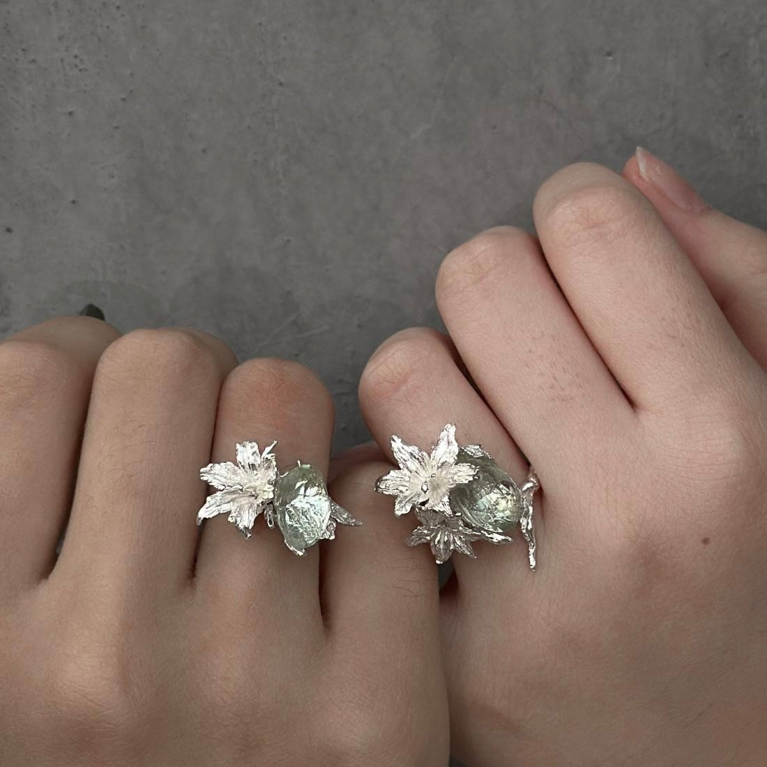 Botanic Blaze Silver Adjustable Ring