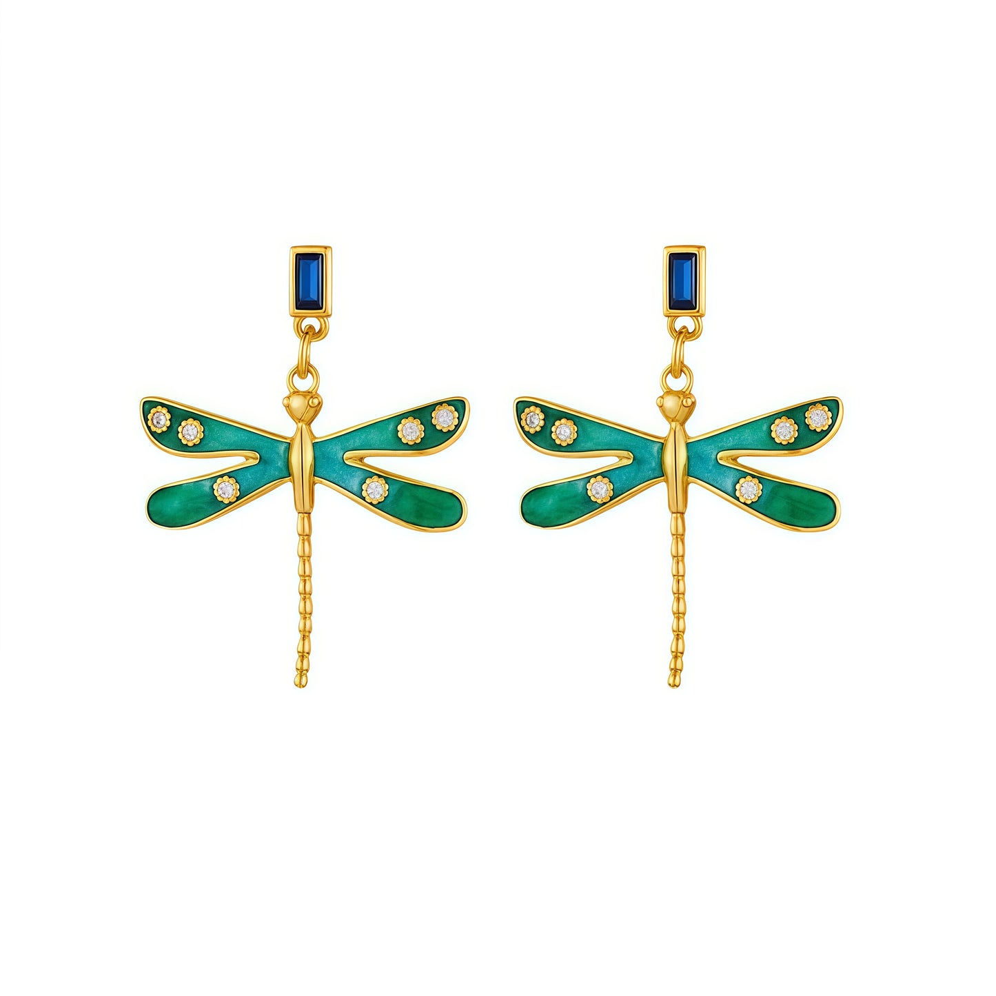 Emerald Sky Dragonfly Earrings – Wearable Art Inspired by Nature