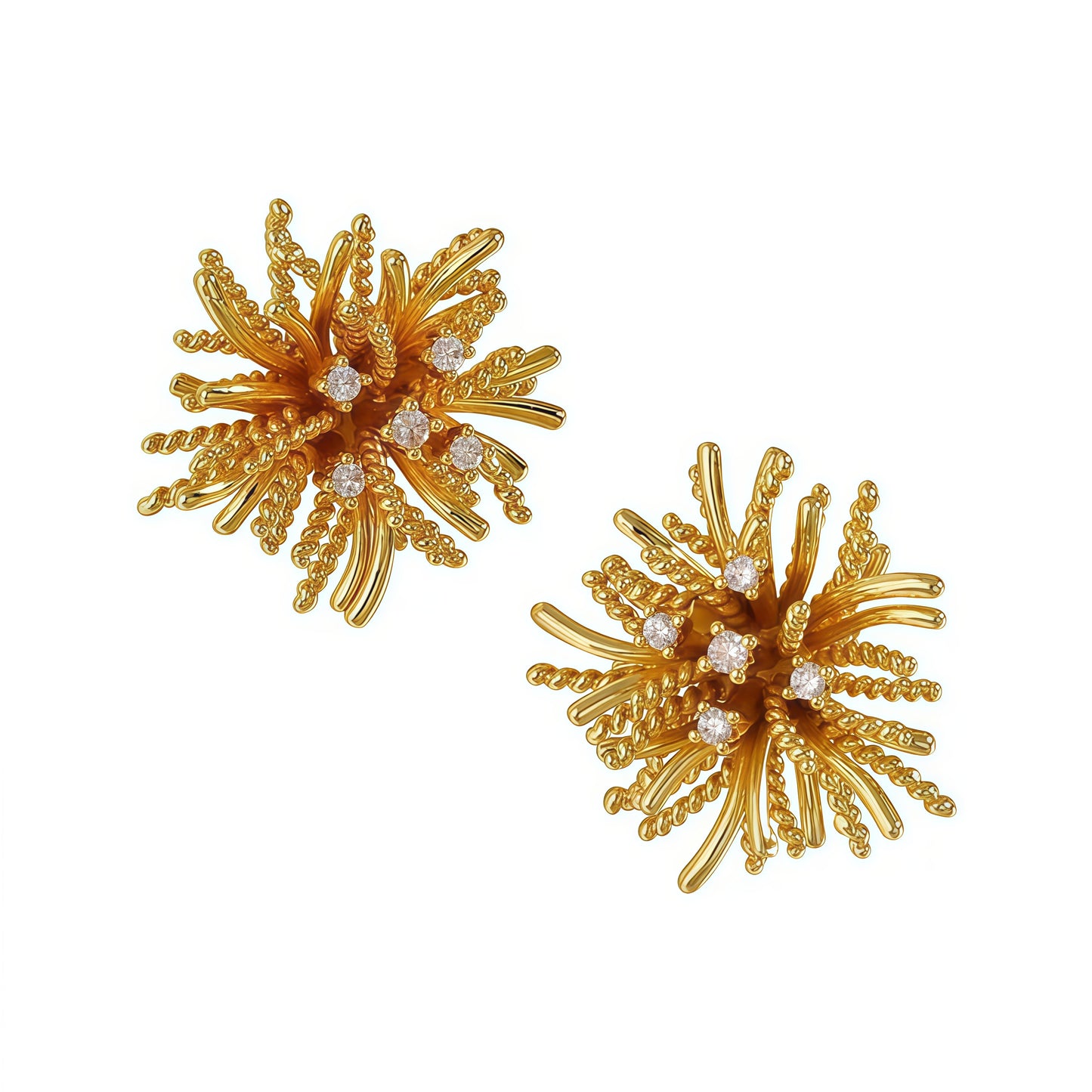 Firework Bloom Earrings – Gold & Silver