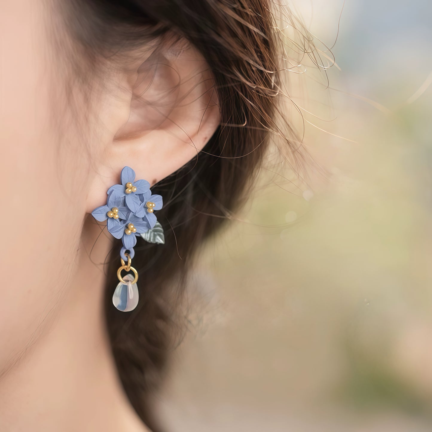 Blooming Hydrangea Earrings – Handcrafted Floral Elegance