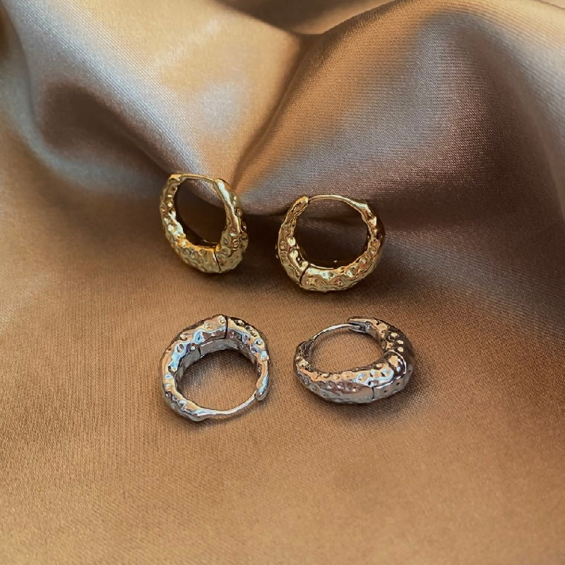 Molten Texture Hoop Earrings