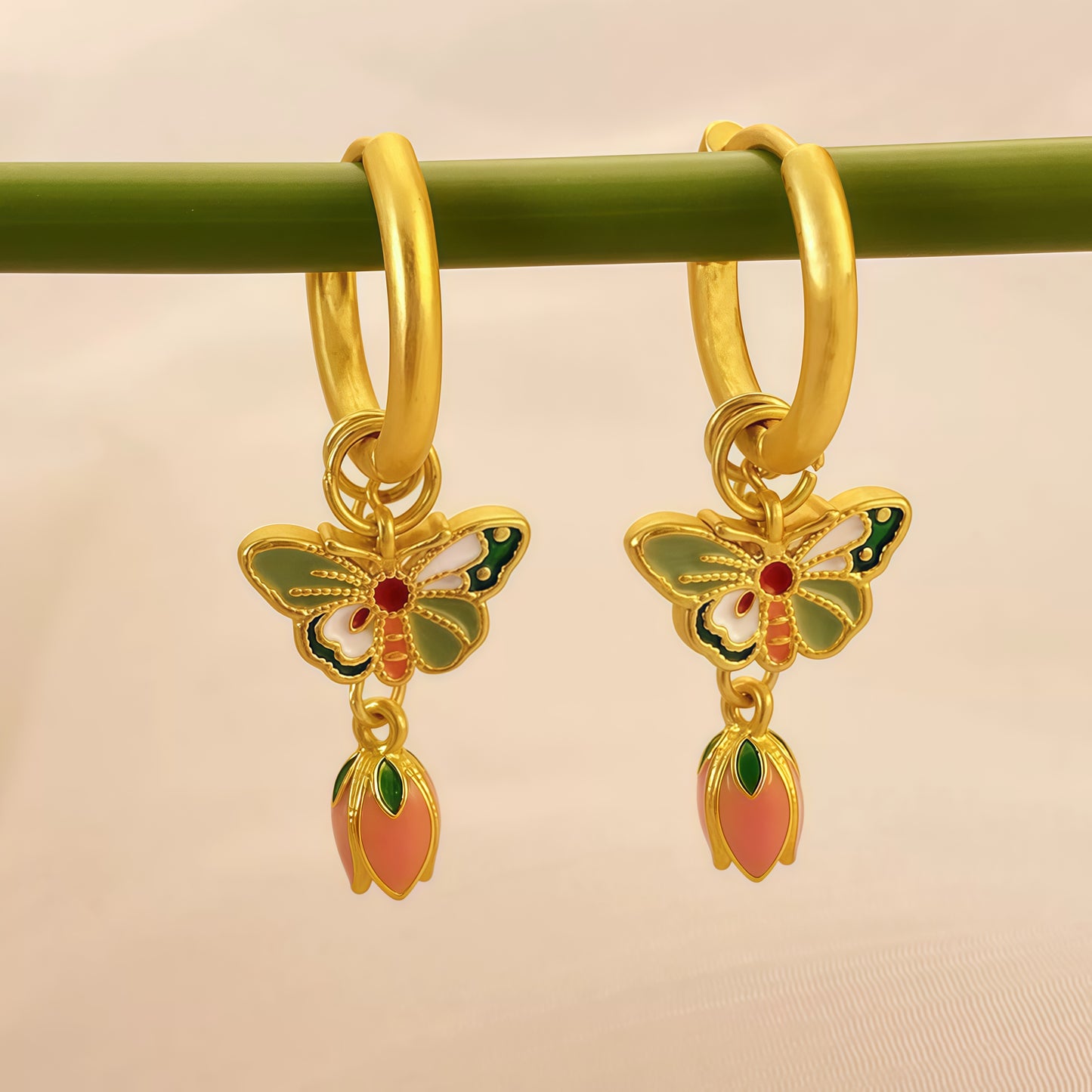 Butterfly & Blossom Convertible Hoop Earrings – 4 Styles in 1