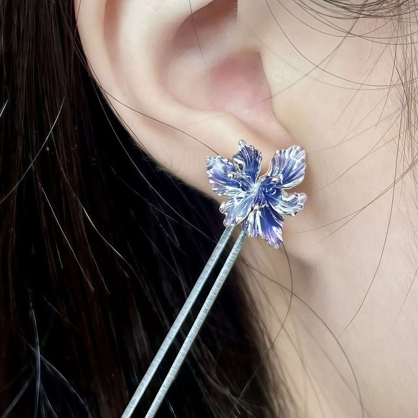Midnight Bloom Earrings – Aurora Petal