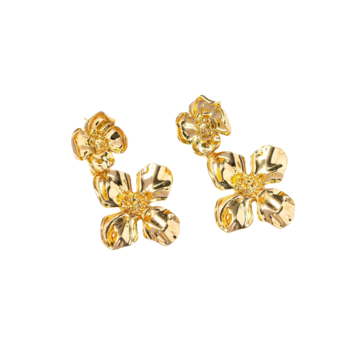 Summer Splendor Earrings – Golden Floral Statement Drops