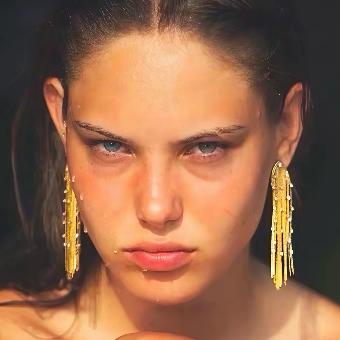 Golden Cascade Earrings – Radiant Fringe Statement Jewelry