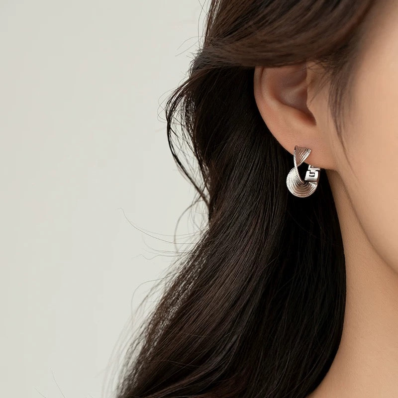 Eclipse Wave Hoop Earrings