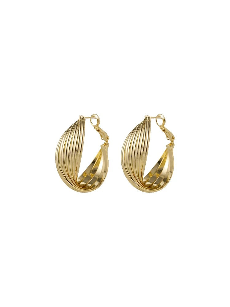 Sculpted Harmony Hoop Earrings