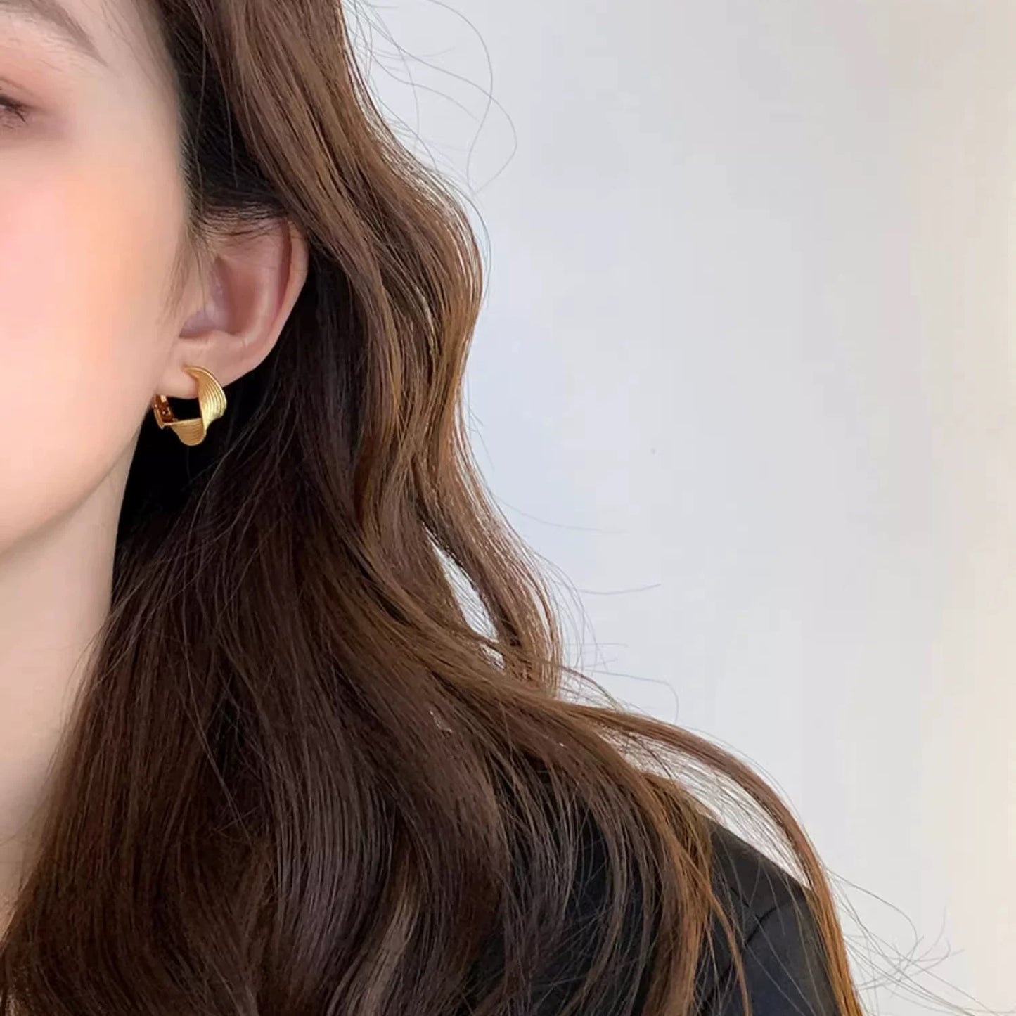 Eclipse Wave Hoop Earrings