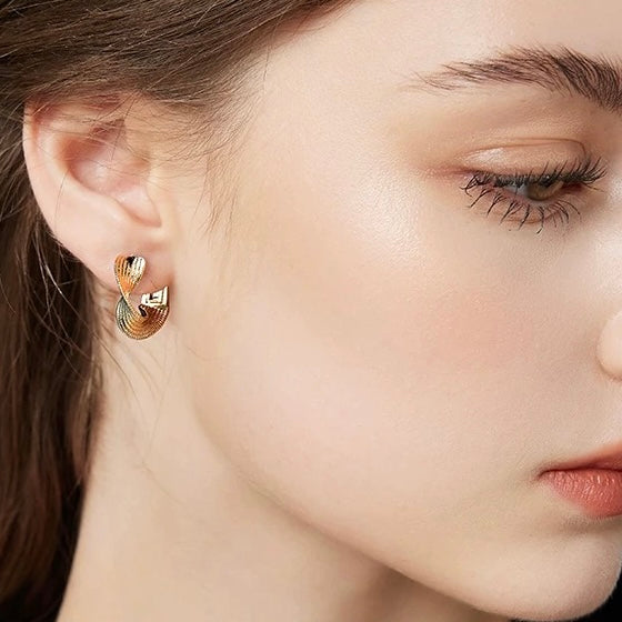 Eclipse Wave Hoop Earrings