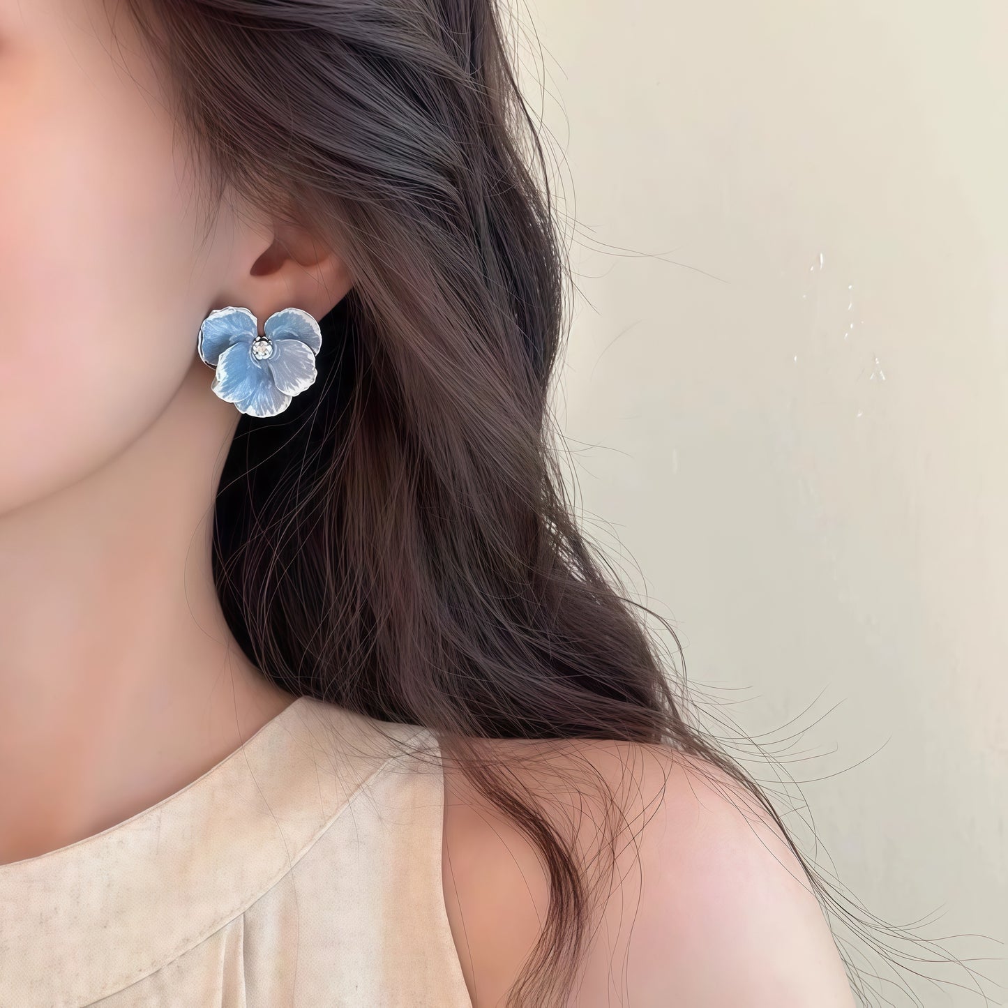 Orchid Bloom Hand-Painted Earrings