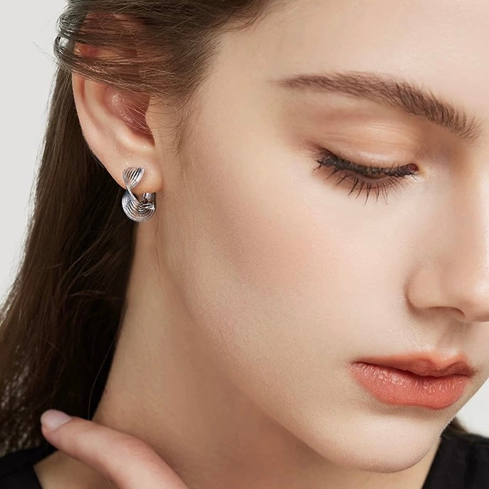 Eclipse Wave Hoop Earrings