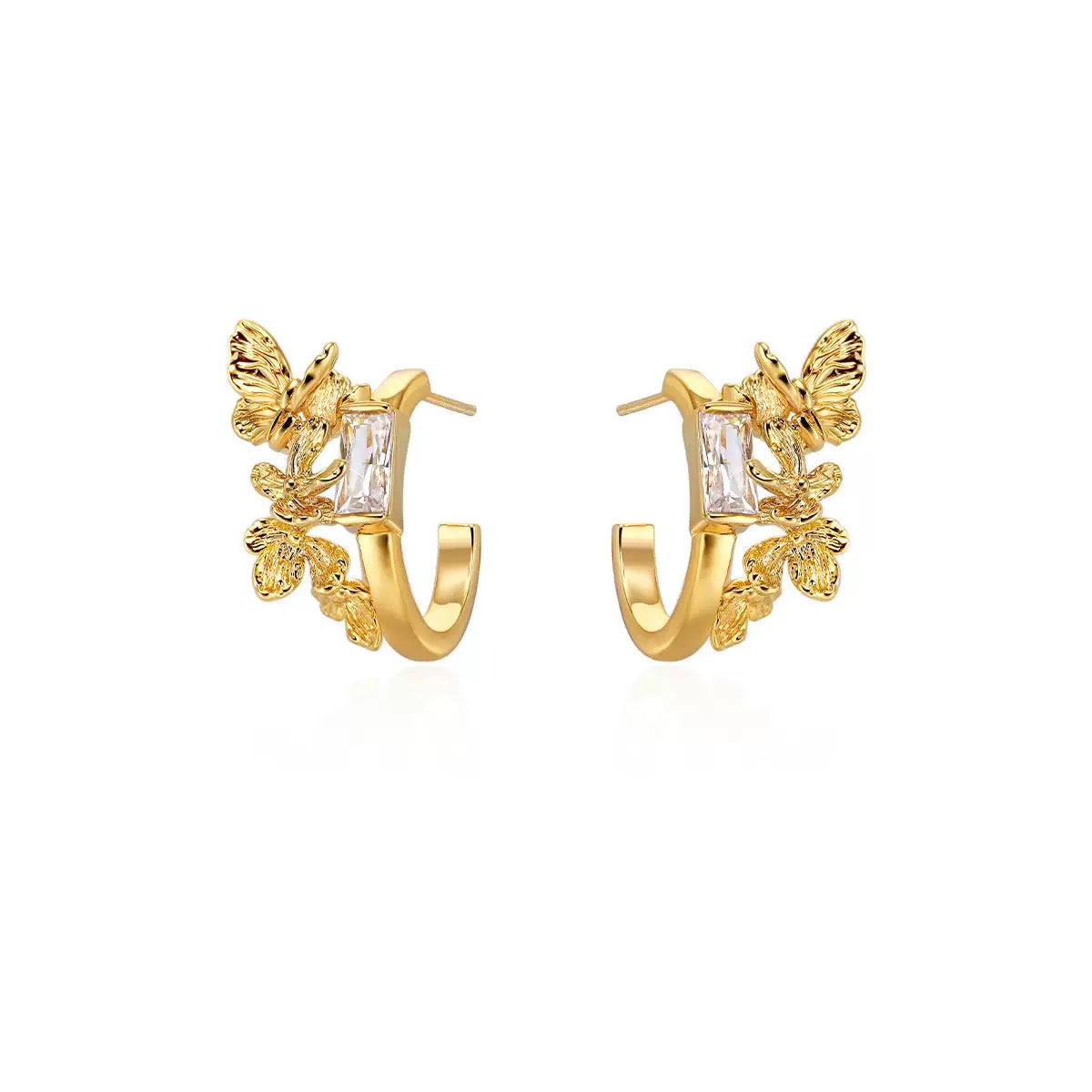 Golden Flutter Hoop Earrings