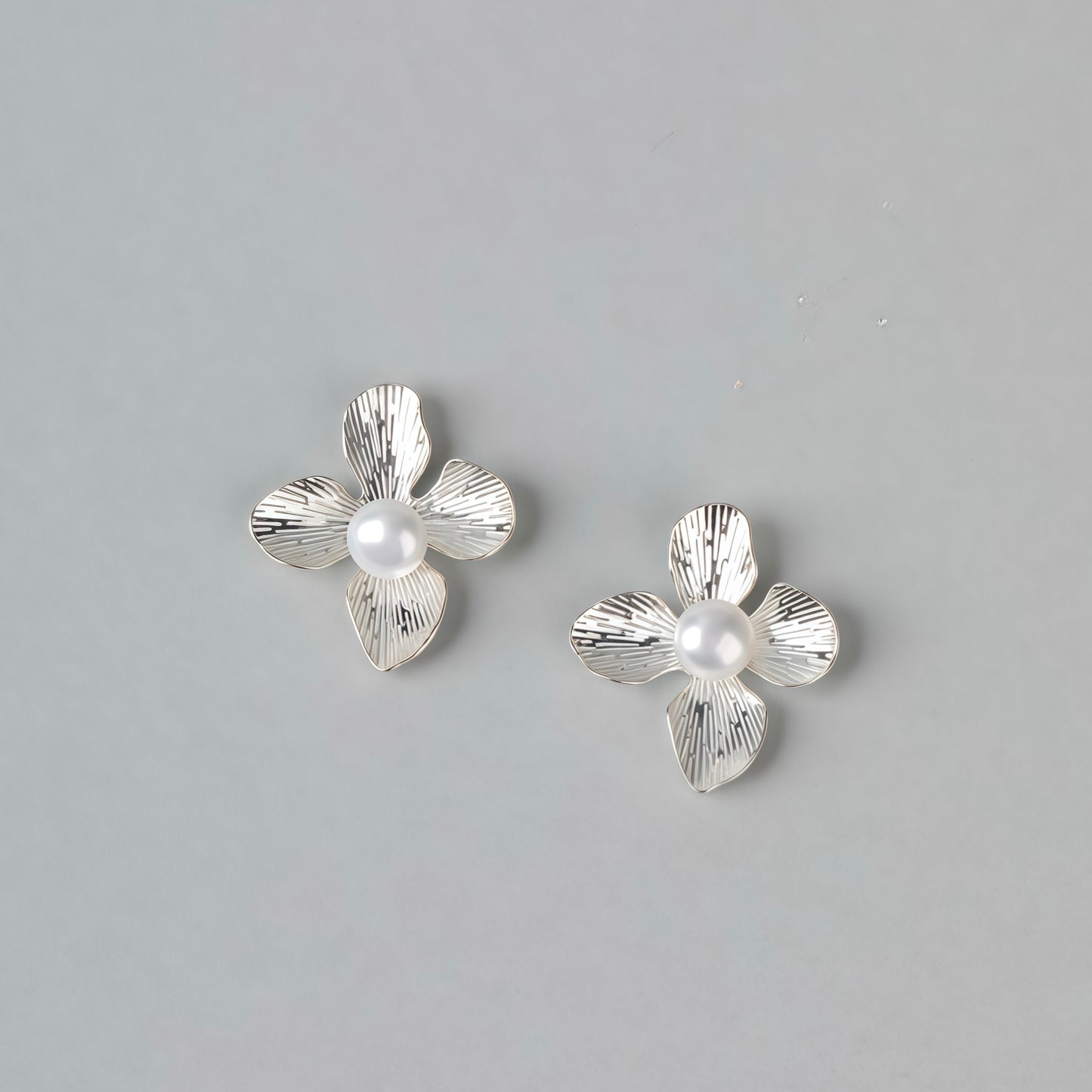 Eternal Bloom Multi-Wear Earrings – Sculptural Silver & Mother-of-Pearl