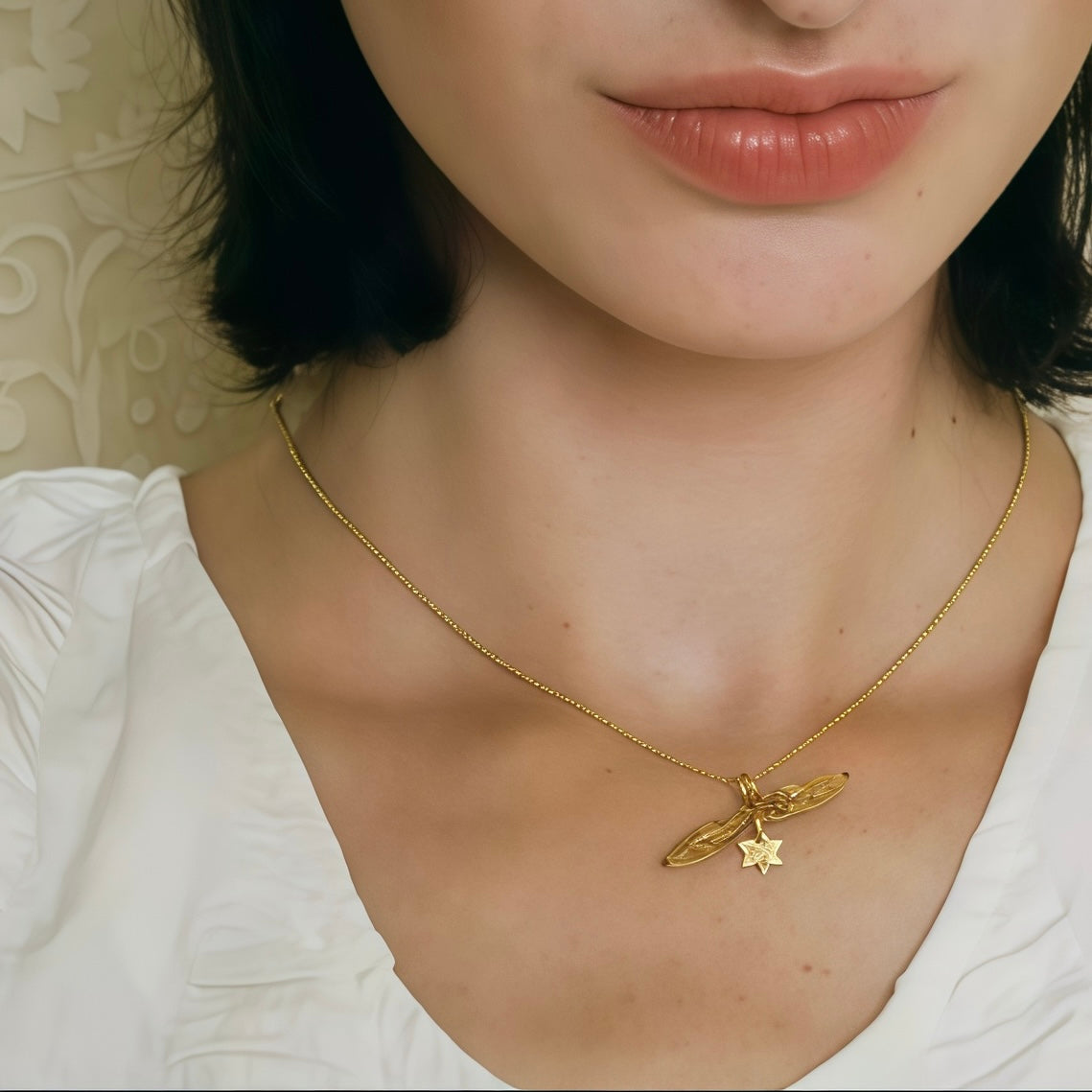 Celestial Moth Necklace – Gold-Plated Symbol of Transformation and Light